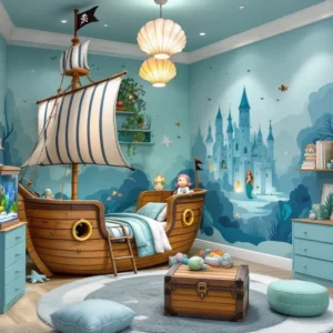 نحوه دیزاین اتاق کودک با دکوری های دریایی