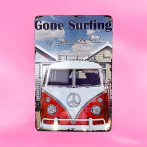 پلاک فلزی طرح Gone Surfing