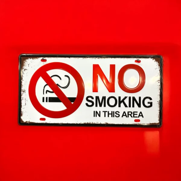 پلاک فلزی طرح NO SMOKE 30*15