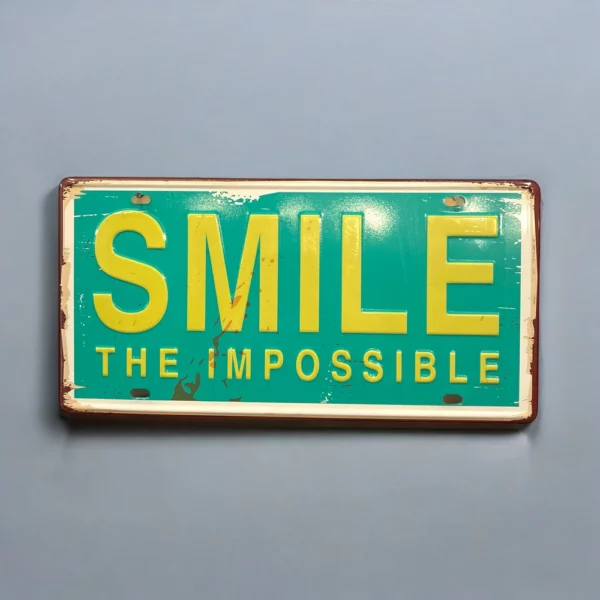 پلاک فلزی طرح SMILE 30*15