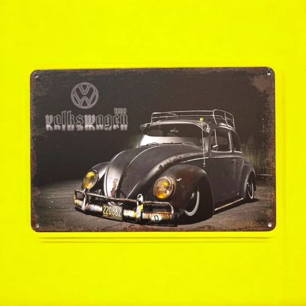 پلاک فلزی طرح Black VolksWagen 30*20