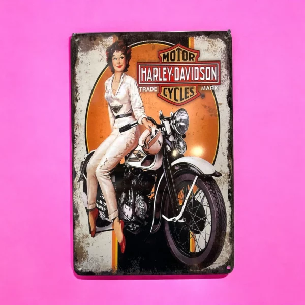 پلاک فلزی طرح Harley Girl 30*20