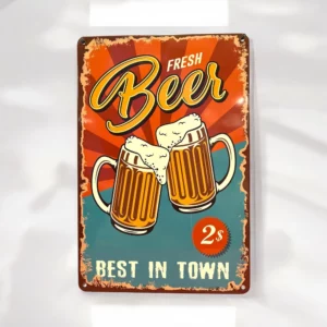 پلاک فلزی طرح Fresh Beer 30*20
