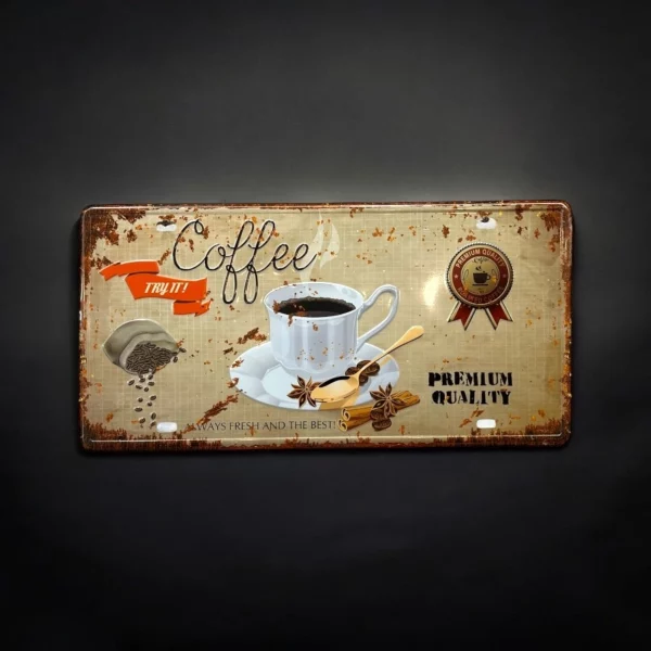 پلاک فلزی طرح Coffee 30*15